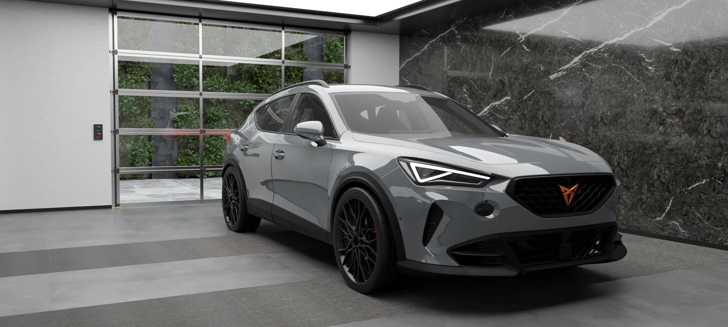 Przód CUPRA Formentor z włączonymi światłami dziennymi